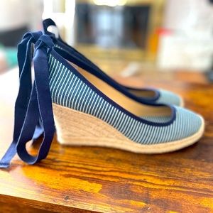 J. Crew Jute/Textile Wedge Espadrille. Size 9.5